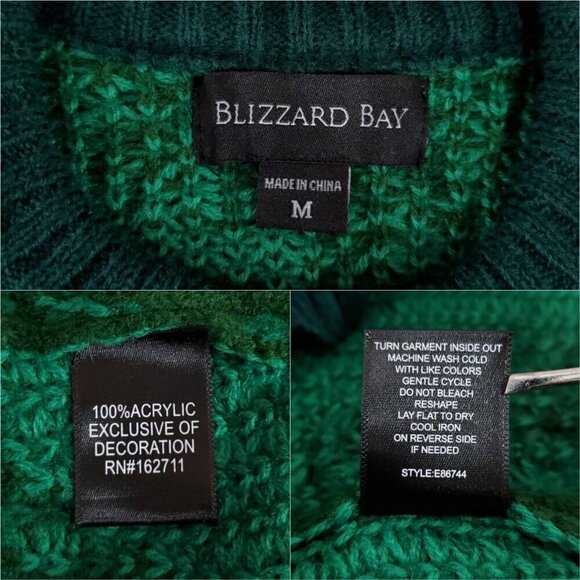 Blizzard Bay Unisex Adult Size Medium Green Tangled Cats Ugly Christmas Sweater - Picture 12 of 14